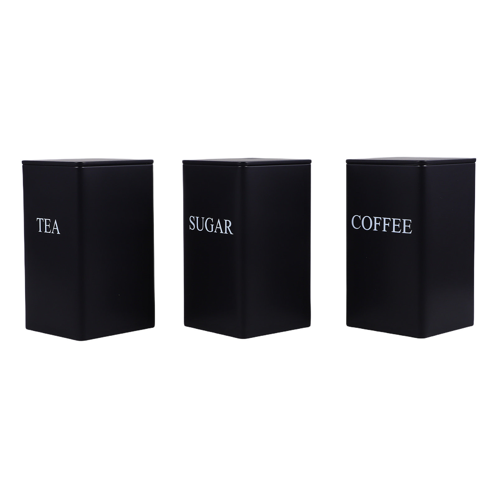 Coffee Tea Sugar - مجموعة من 3 علب تخزين للمطبخ،