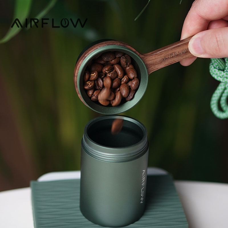 Coffee Tea Sugar - AIRFLOW ملعقة قهوة خشبية طويلة ملاعق