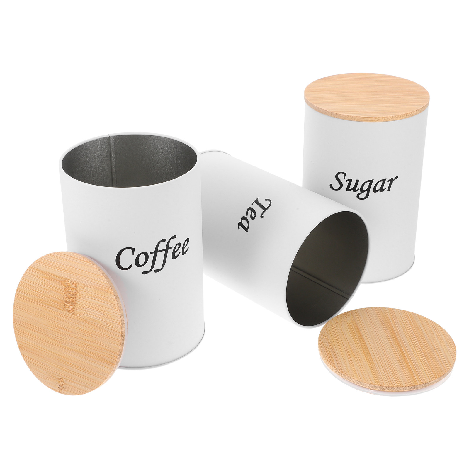 Coffee Tea Sugar - 3 قطع علب تخزين محكمة الإغلاق