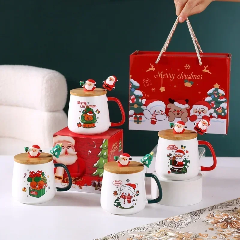 Coffee Tea Festival - طقم أكواب سيراميك بموضوع عيد الميلاد