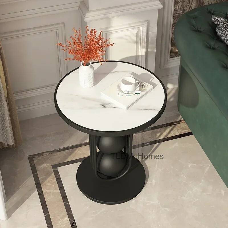 Coffee Tea Gardens - طاولة قهوة مستديرة رخامية بتصميم نورديك