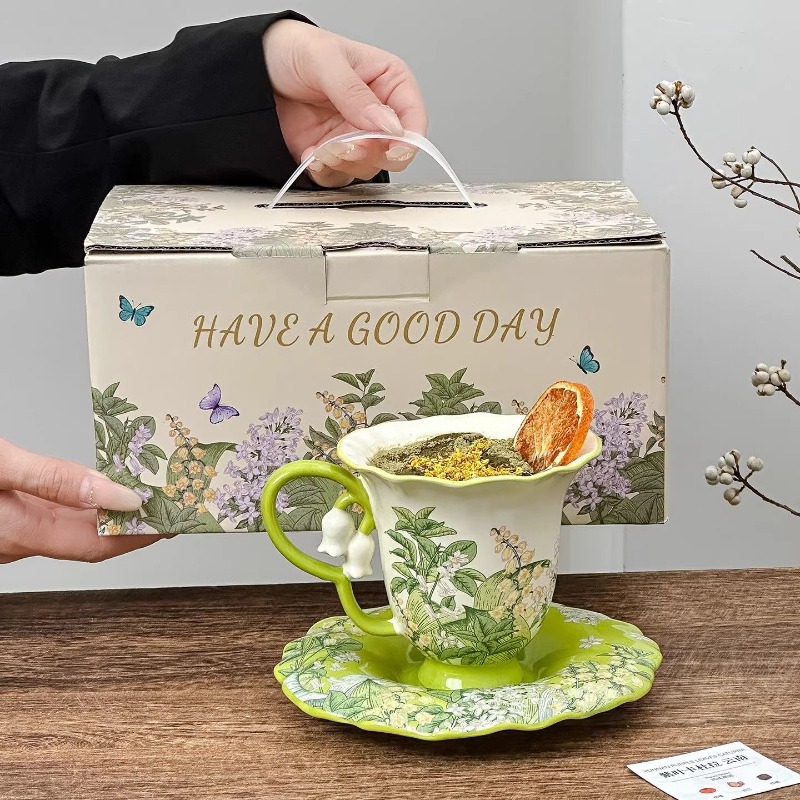 طقم شاي بعد الظهر بتصميم زهرة  - مراجعة Coffee Tea And Sugar Set وسعره