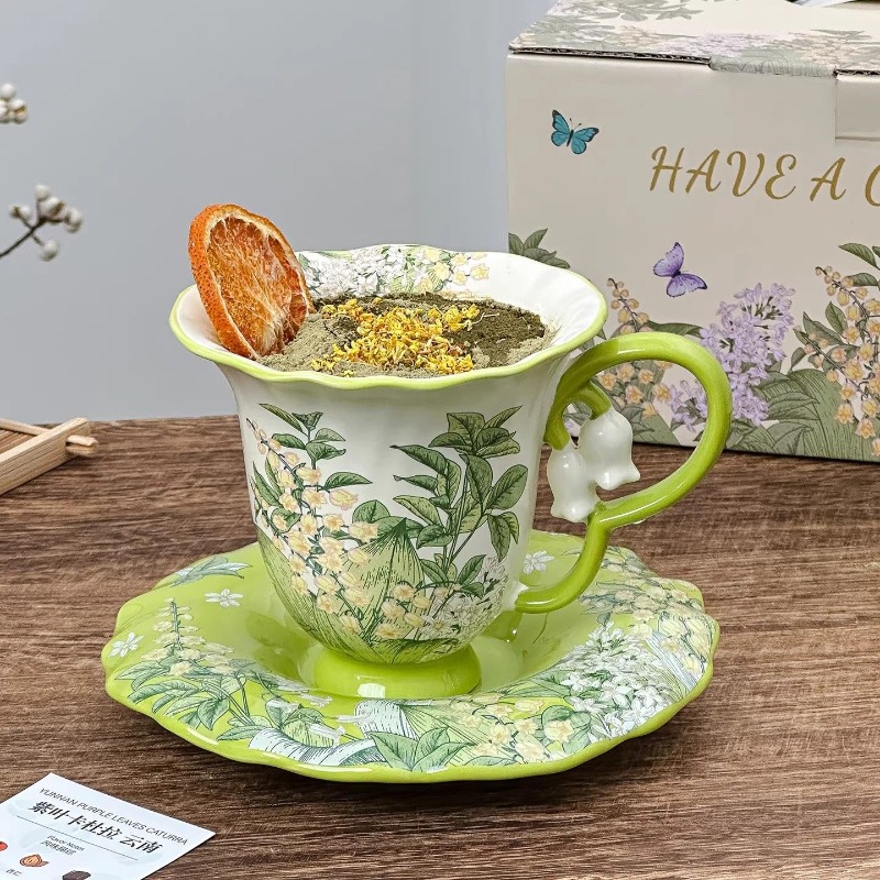 طقم شاي بعد الظهر بتصميم زهرة  - مراجعة Coffee Tea And Sugar Set وسعره