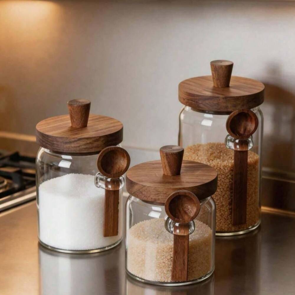 مجموعة من 3 قطع من الأوعية الز - مراجعة Coffee Tea Canister Set وسعره