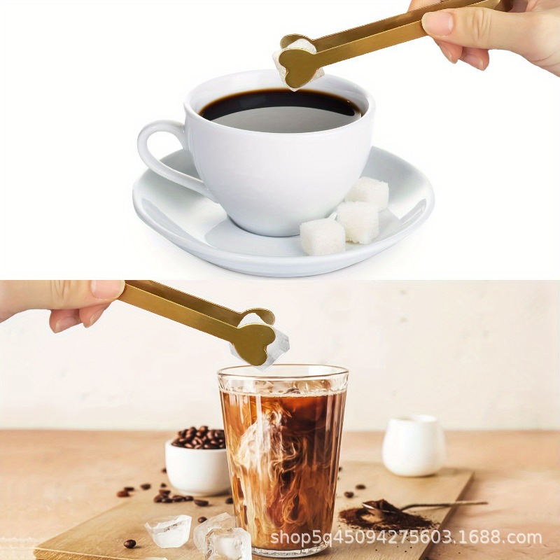 4/6 قطعة ملقط صغير على شكل قلب - مراجعة Coffee Tea Sugar وسعره