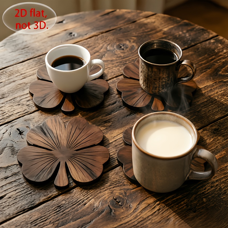 4 قطع من حاملات الأكواب الخشبي - مراجعة Coffee Tea And Sugar Set وسعره