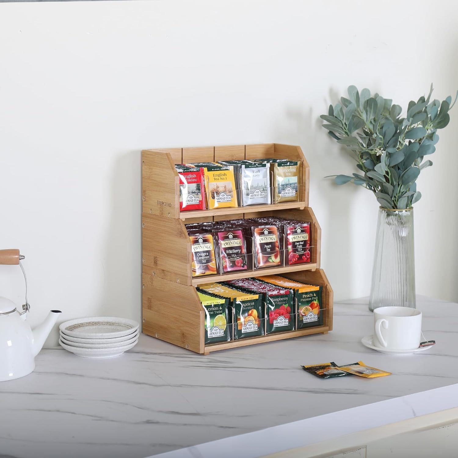 صندوق تخزين أكياس الشاي من الخ - مراجعة Coffee Tea Organizer وسعره