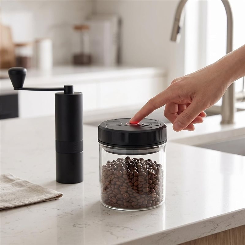 علبة قهوة زجاجية محكمة الإغلاق - مراجعة Coffee Tea Sugar وسعره