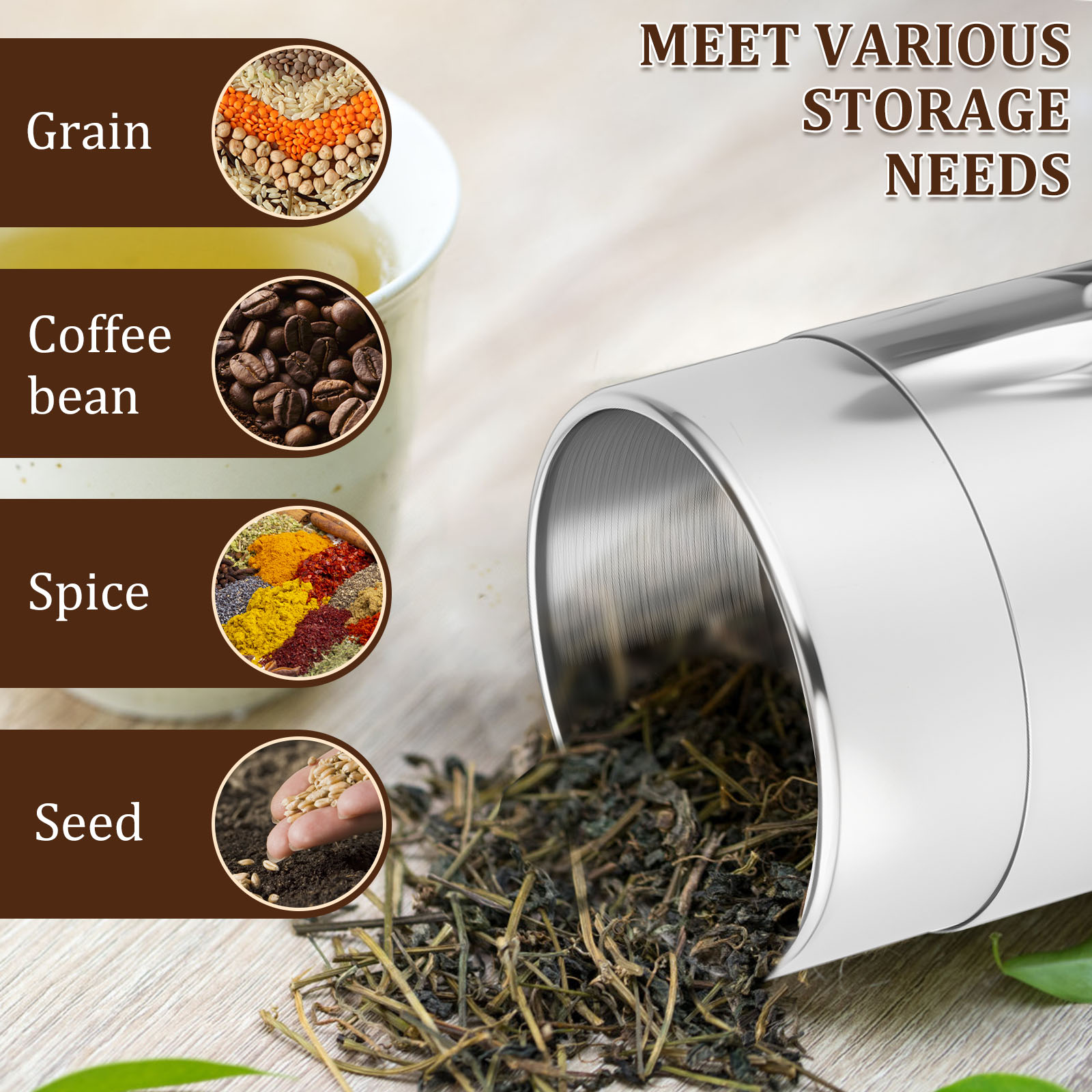 الفولاذ المقاوم للصدأ أوراق ال - مراجعة Coffee Tea Sugar وسعره