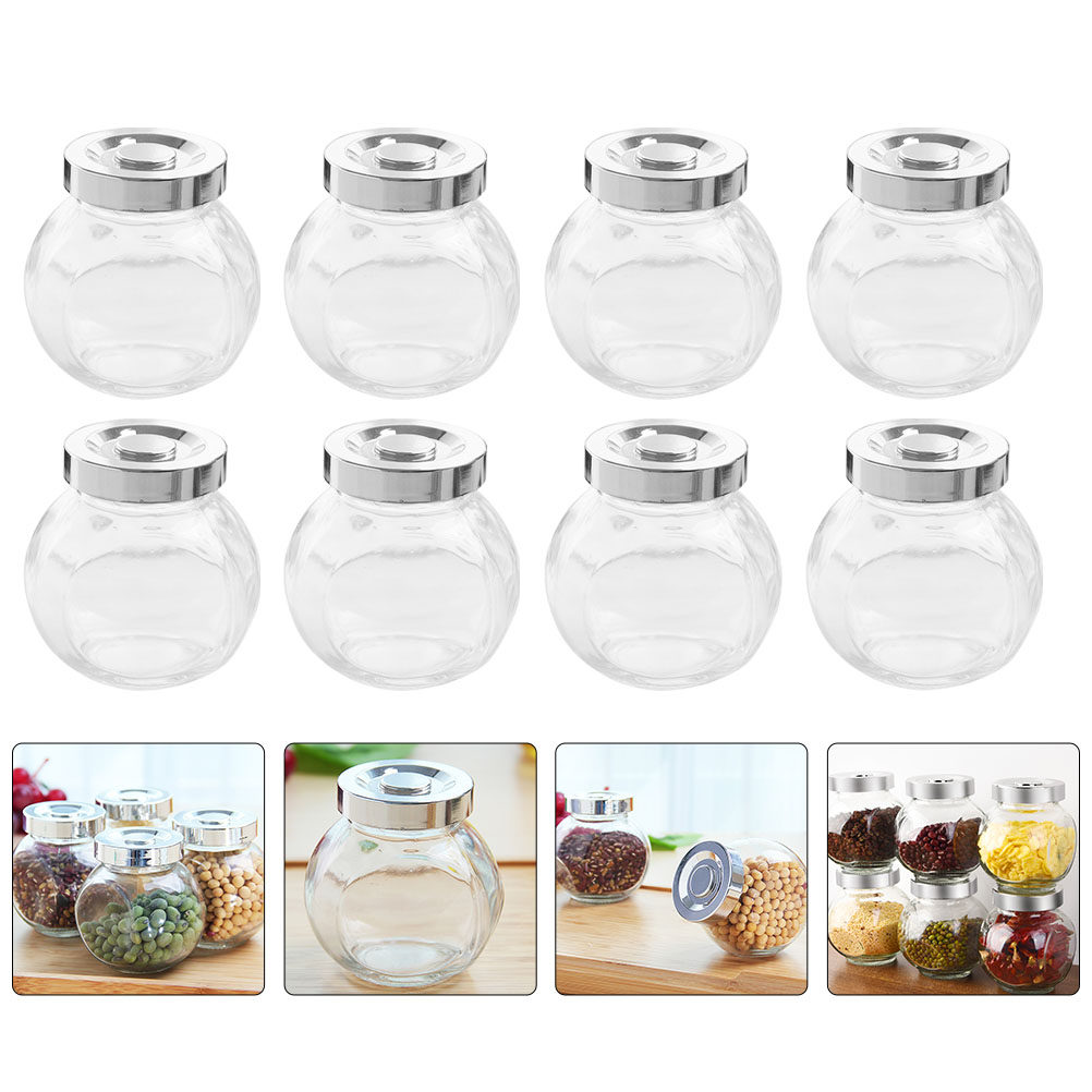 مجموعة من 8 عبوات زجاجية محكمة - مراجعة Coffee Tea And Bean وسعره