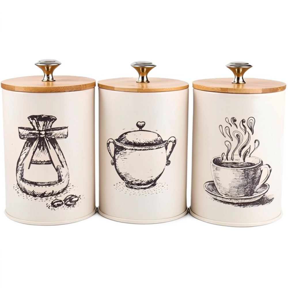 علبة تخزين معدنية عصرية بتصميم - مراجعة Coffee Tea Sugar Canisters وسعره